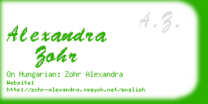 alexandra zohr business card